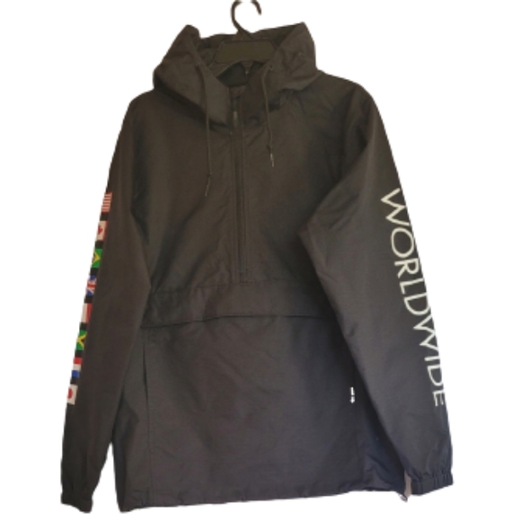 Huf Streetwear Half Zip Pullover Hooded Raincoat - Picture 2 of 8